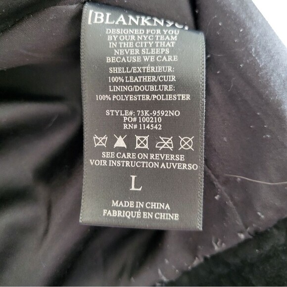 Distressed Suede Leather Black Chunky Zipper Moto Biker Jacket Sz L Blank NYC - Picture 10 of 12